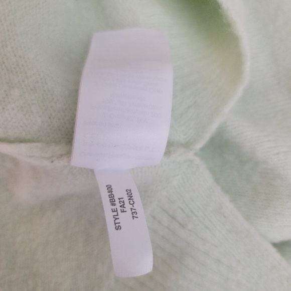 J Crew XS Tunic V Neck Sweater Stretch Wool Oversized Green BB400 - Picture 7 of 7